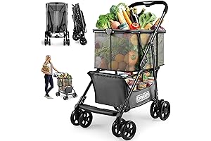 Folding Shopping Cart with Removable Basket - Versa Cart