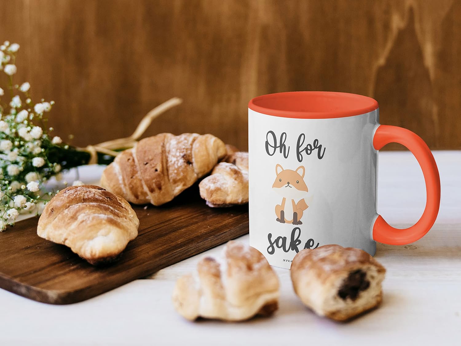Stuff4 Oh for Fox Sake Mug 11oz Ceramic Dishwasher Safe Premium Orange Handle Mugs Fox Gifts - Image 3