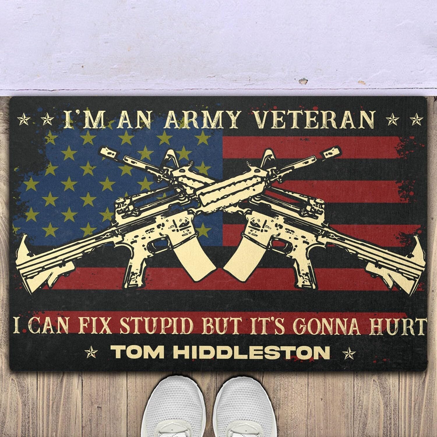 I Am an Army Veteran Doormat Name Mat Veteran Doormat Independent Rug Carpet Decor Room Mat Gift for Father Funny Door mat Funny Door Mat Housewarming Gift Indoor Outdoor Door mat 20x32 Inches