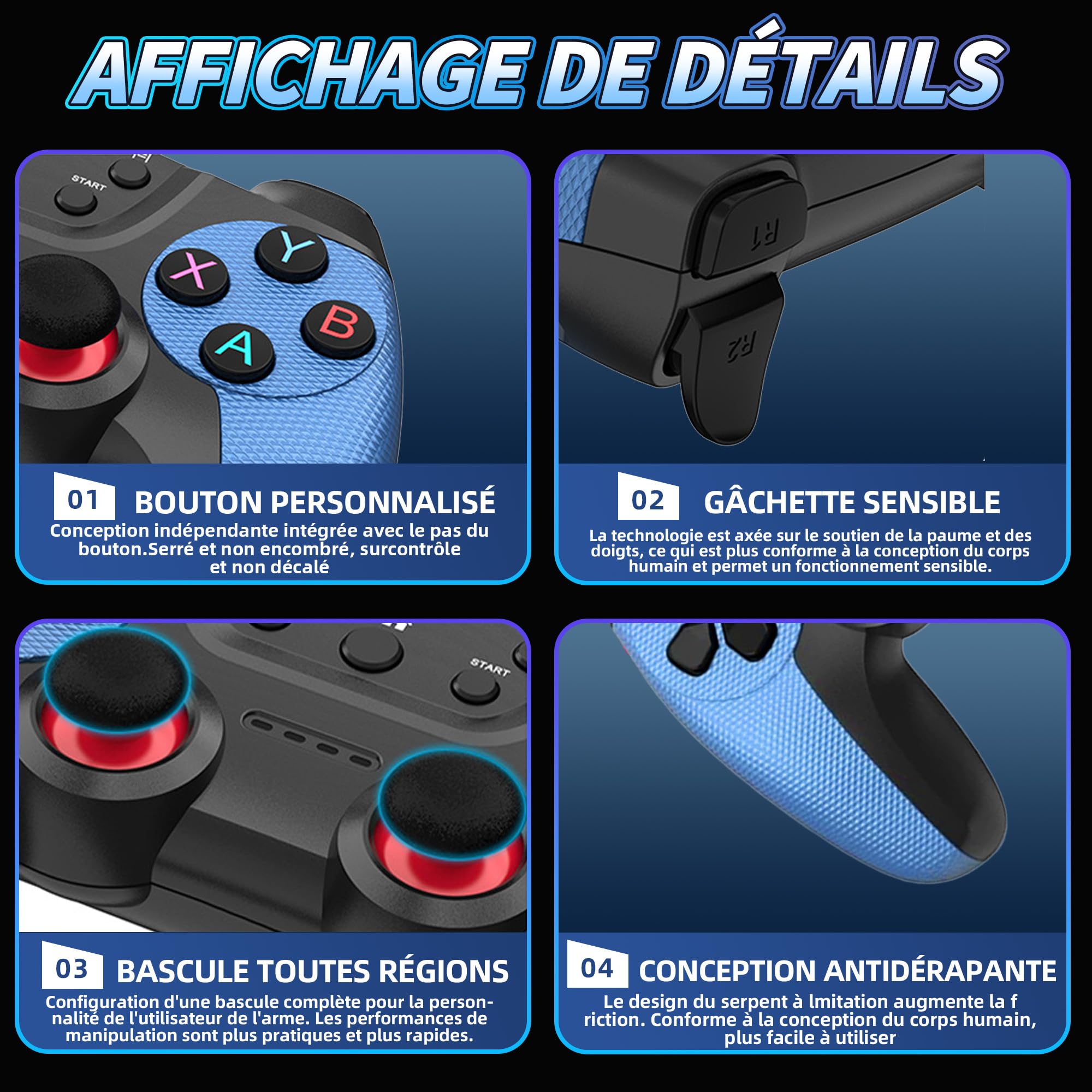 X2 Bleu Console de Jeux Retro 4K, Émulateur pour Console Vidéo, 70 000+ Jeux Rétro Intégrés, 50+ Émulateurs, Clé de Jeu Vidéo Plug and Play pour TV (256Go, Manette sans Fil Rechargeable)