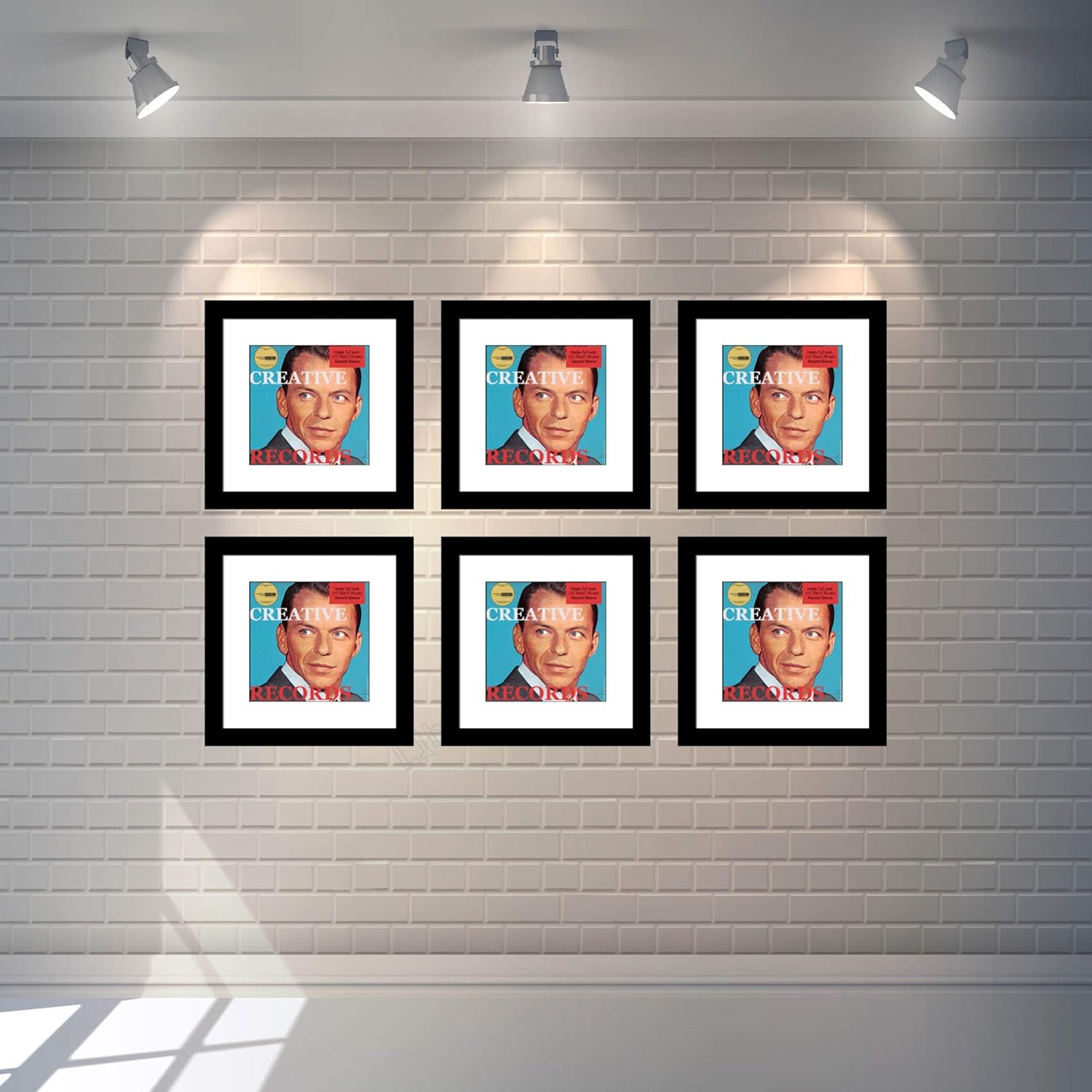 Creative Picture Frames 45 Single Cover Record Frame with White Mat Displays 7" LP Vinyl Sleeve Art, Self-Standing Includes Hanger (Pack of 4)