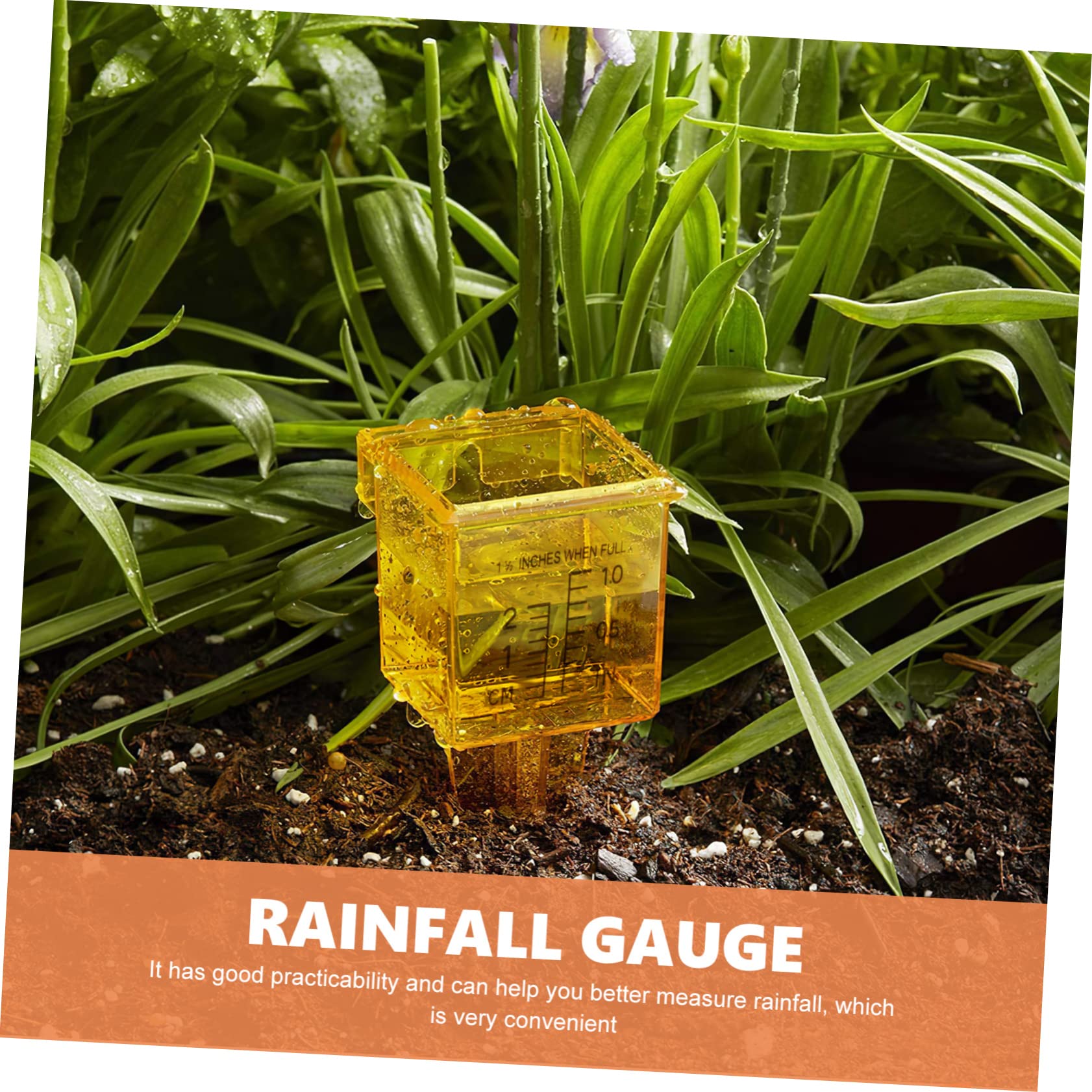 Toddmomy 10pcs Rain Gauge Transparent Rain Water Gauge Stand Solar Lights Outdoor Garden Rains Sprinklers Irrigation Garden Hose Nozzle Lawn Watering Measure Rain Chain Grass Yellow Plastic