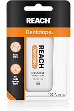 REACH Dentotape Waxed Tape, Unflavored 100 Yards (Pack of 10)