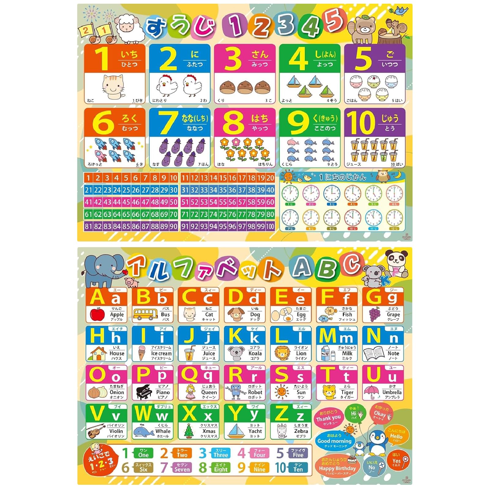 Amazon.co.jp: アルファベット 数字 表 下敷き A4サイズ 裏表で1枚
