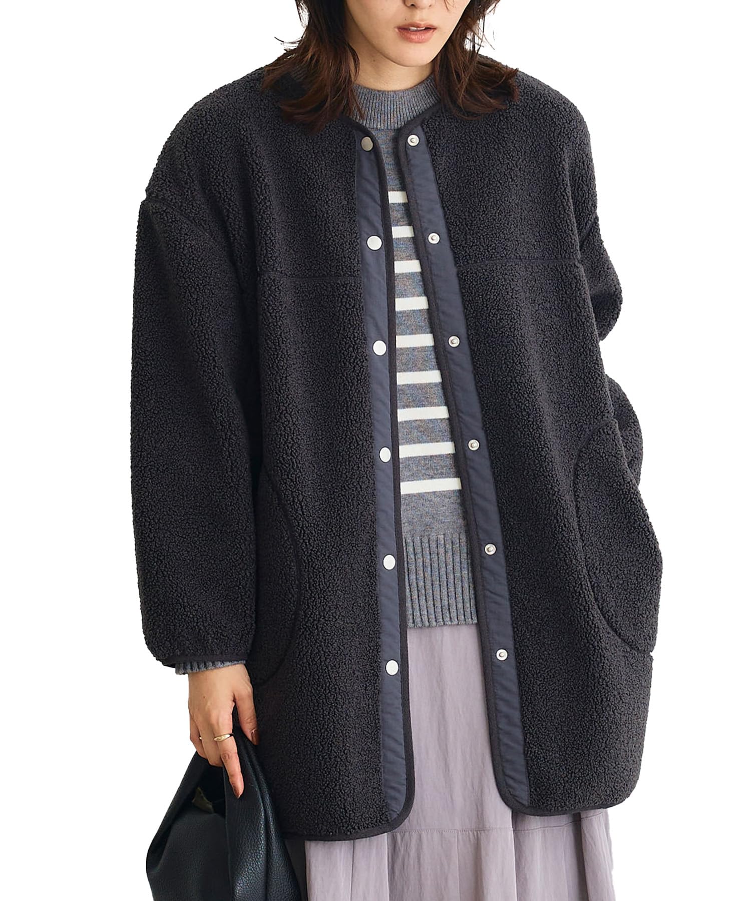 cross function Washable, Women's Boa Coat, Outerwear, Autumn, Winter, No Color, Snap Buttons, Machine Washable, 4 Colors, 3 Sizes-picture-48