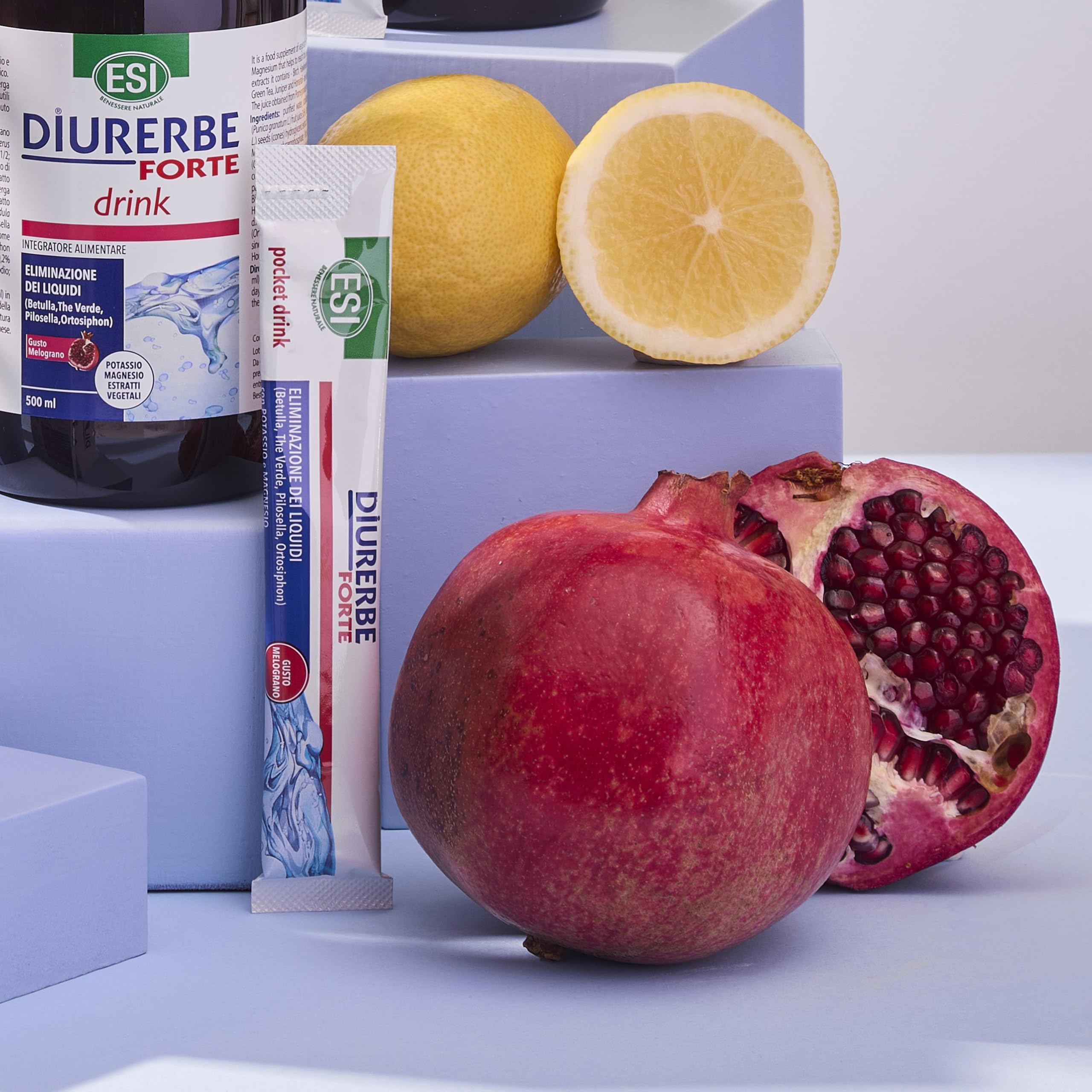ESI Diurerbe Forte Integratore Alimentare Melograno Senza Glutine Vegano 24 Pocket Drink