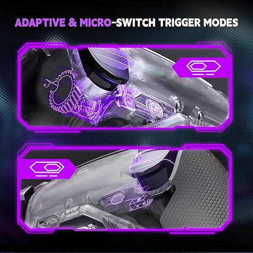 Miniatura 8 de eXtremeRate Spark Back Paddles Kit for PS5 Controller BDM-030 040 050, OLED Display + Clicky Trigger Stops + Ergonomic Rubberized Grips Remappable 4