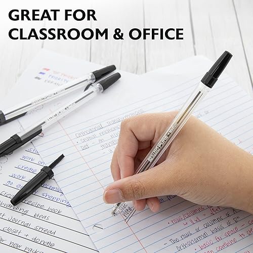 Miniatura 4 de BAZIC - Bolígrafo de color negro puro, 0.039in, escritura suave, para profesores de escuela de oficina (paquete de 12), 1 paquete