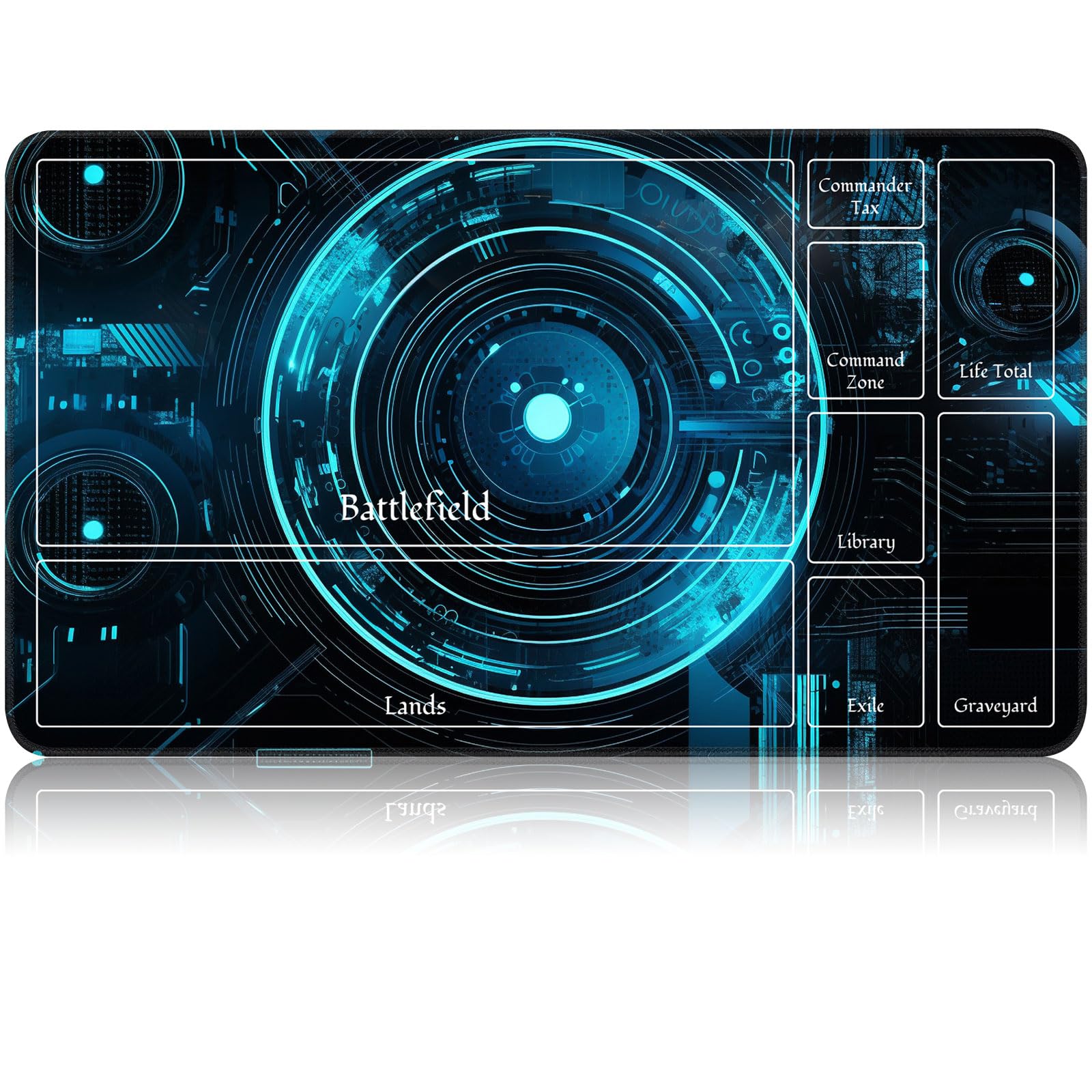 for MTG Game Playmat, for Magic TCG Rubber Play mat,Tabletop Card Playmats with Smooth Surface,Trading Card Inked Game Mat with New Zones,Battle Game, Circle Art