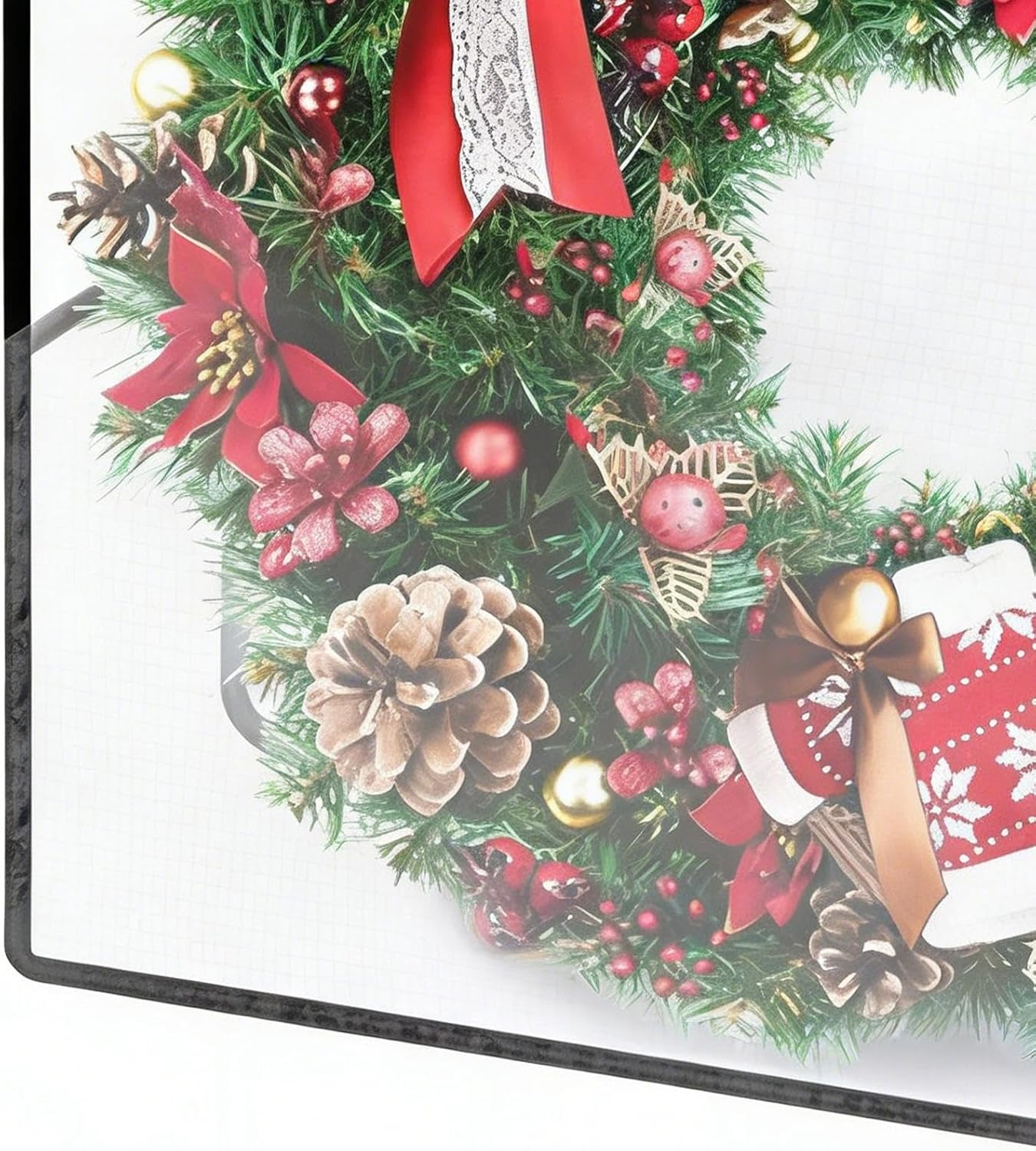 Clear Wreath Storage Container, Waterproof Holiday Organizer, 66x66x22cm, Heavy Duty Zipper Closure Design, Christmas Ornament Storage, Decorative Box with Carry Handle, for Seasonal Décor Protection