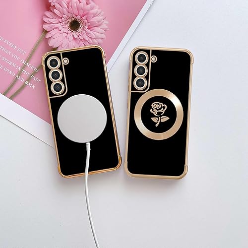 Miniatura 10 de Funda magnética para iPhone 11, diseño floral, galvanizada, delgada, diseño floral, diseño magnético para iPhone 11, de silicona suave a prueba de