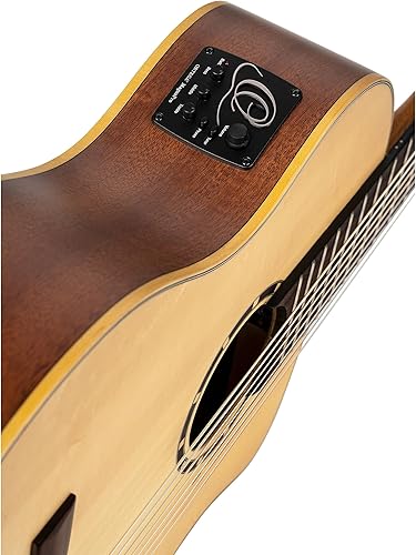 Miniatura 6 de Ortega Guitars Family Series Pro - Guitarra clásica de nailon acústico-eléctrica de 7 cuerdas con bolsa, derecha, completa (RCE133-7)