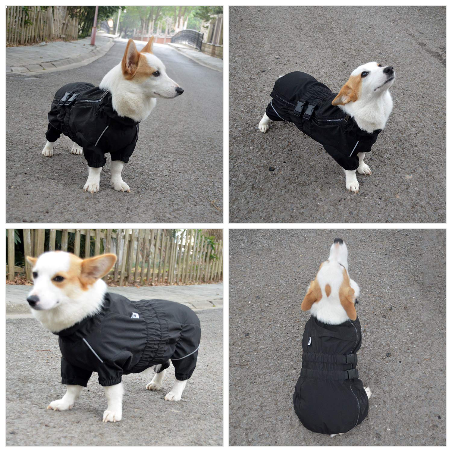 Chaqueta Impermeable para Perros, Chaqueta Impermeable Ligera Reflectante de Seguridad para Perro, Resistente al Viento, a Prueba de Nieve, Chaleco para Perros Corgis, Perros Salchicha, Perros