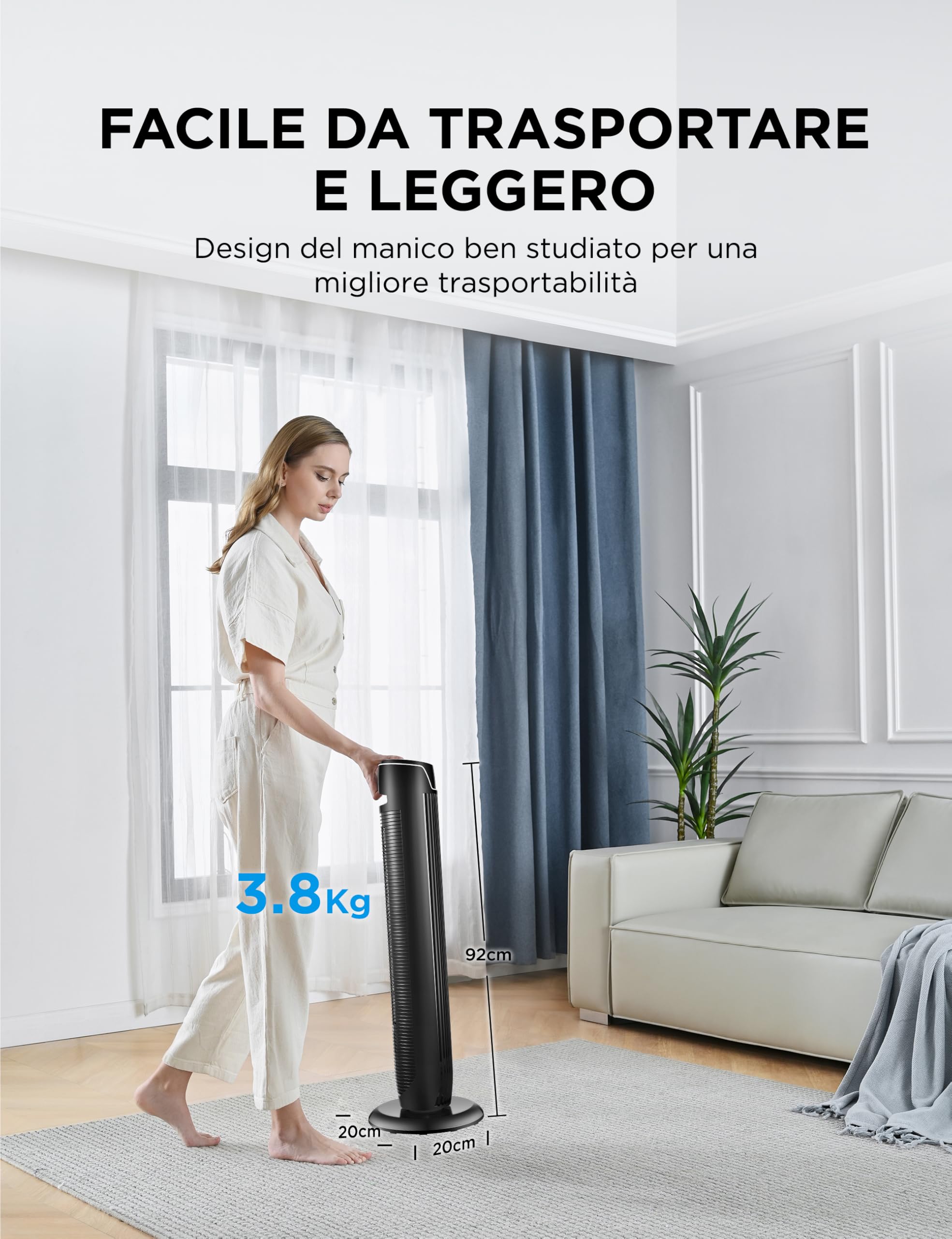 Midea Fz10-17Jr Wentylator, Czarny, 92 cm