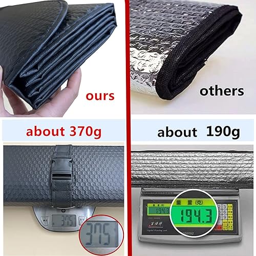 Miniatura 8 de Parasol para automóvil, protector solar, pantalla plegable para ventana delantera, 5 capas gruesas de burbujas para protección UV del parabrisas del