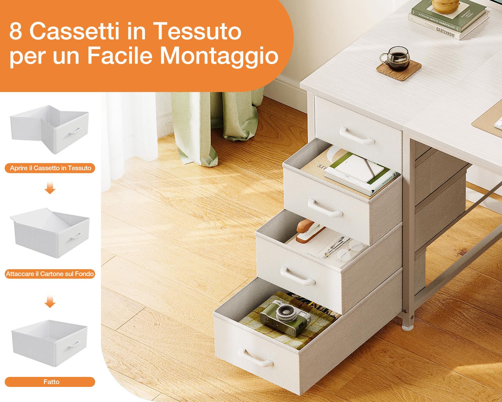 Coleshome Grande Cassettiera Camera da Letto, 13 Cassetti in Tessuto