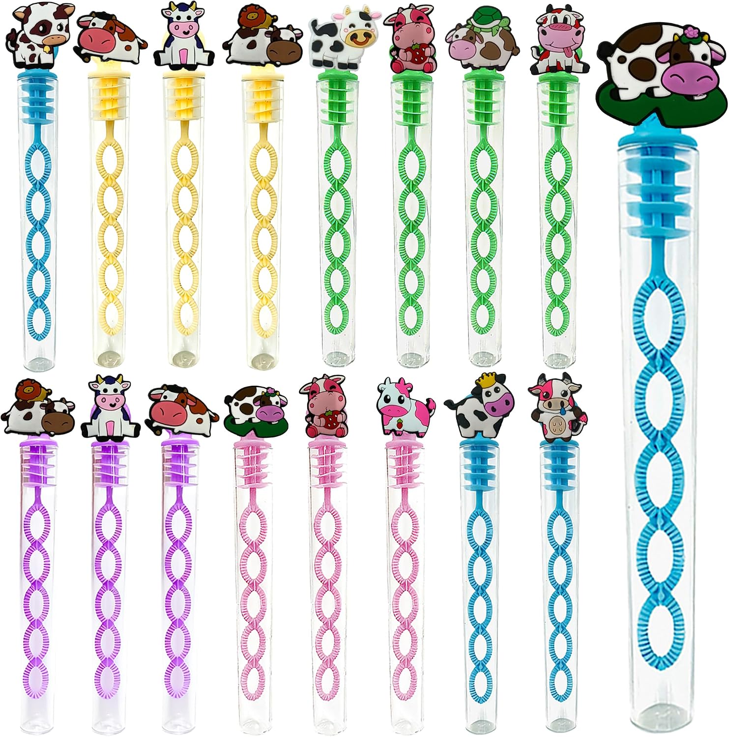 24 Packs Bulk mini Cow Bubble Wands Kids Outdoor Party Toys