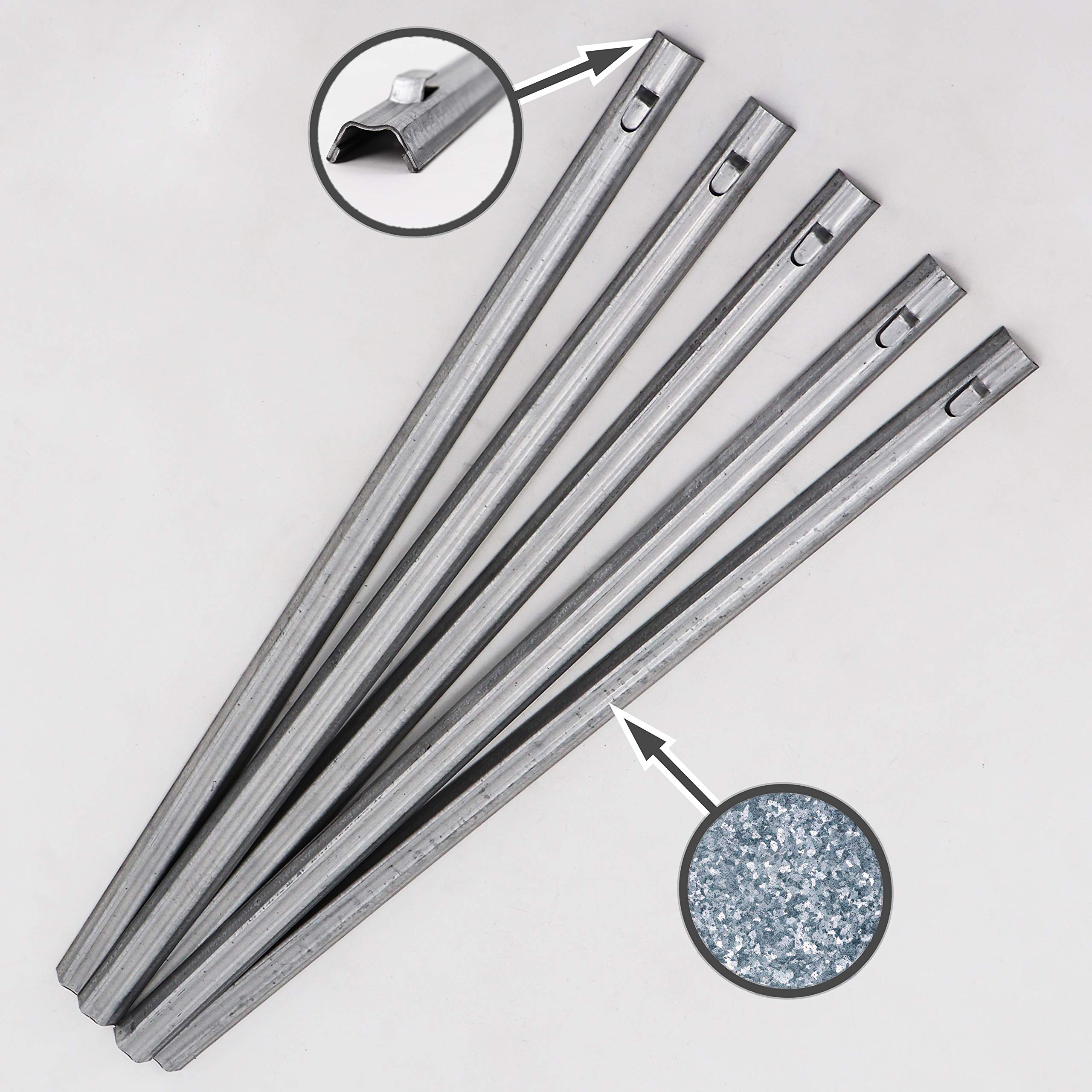 Aquagart W-Proﬁl Zaunanker I stabile Erdanker aus Bandstahl für Wildzaun Weide- u. Maschen-Draht I Bodenanker zur Befestigung von Knoten-Geﬂecht I Erdnägel 50 cm verschiedene Mengen (75 Stück)