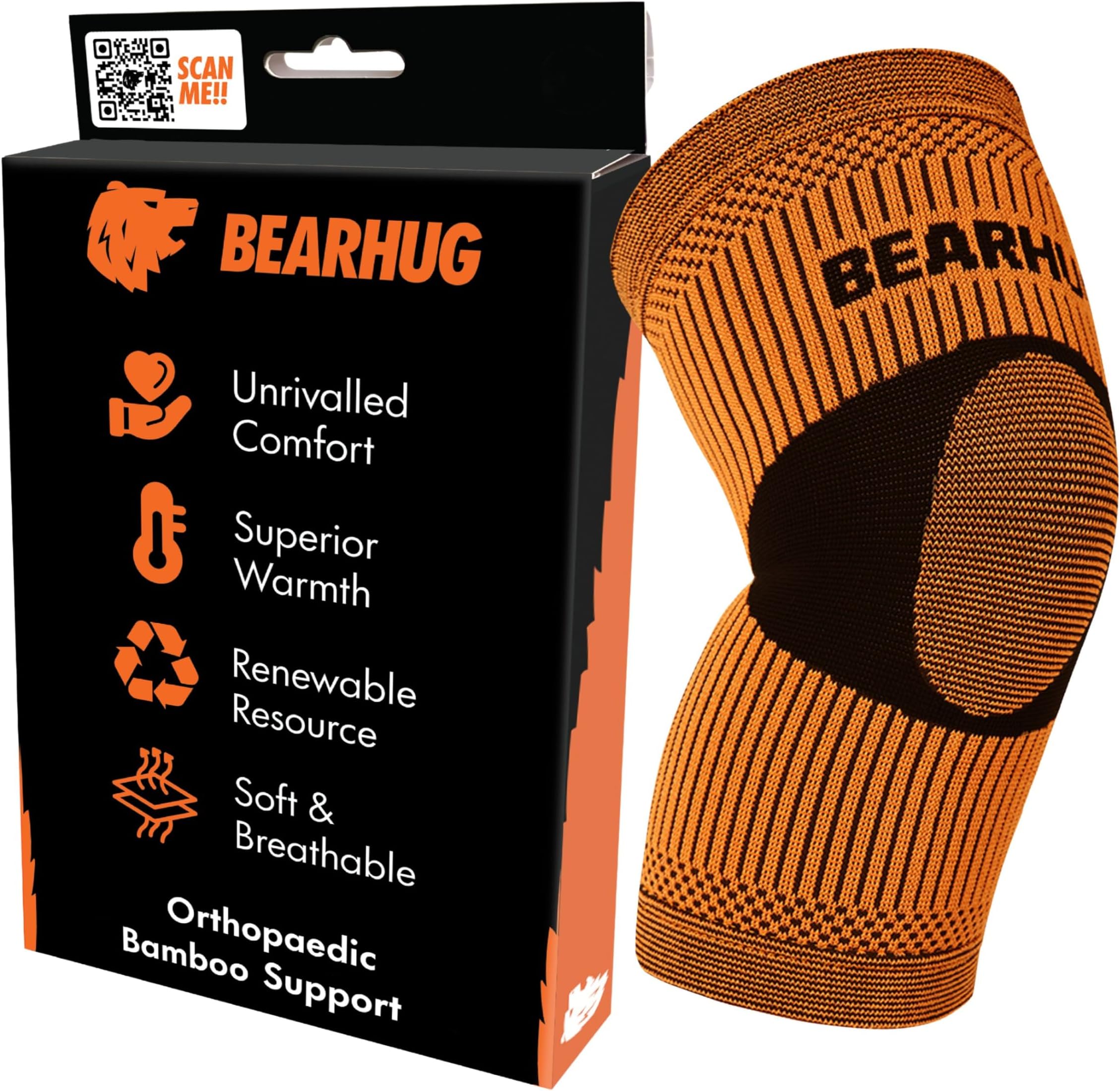 Bamboo Knee Support – Brace for Running & Arthritis, Men & Women