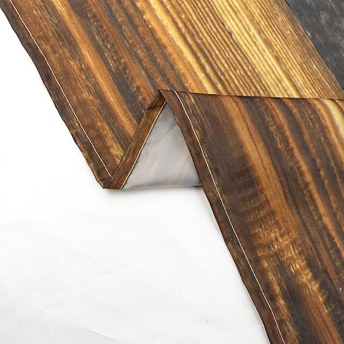 Miniatura 5 de LB Cortina de ducha de estilo rústico estilo granero, estilo granja, cortina de ducha de madera primitiva marrón occidental para vida rural, 94 x 70