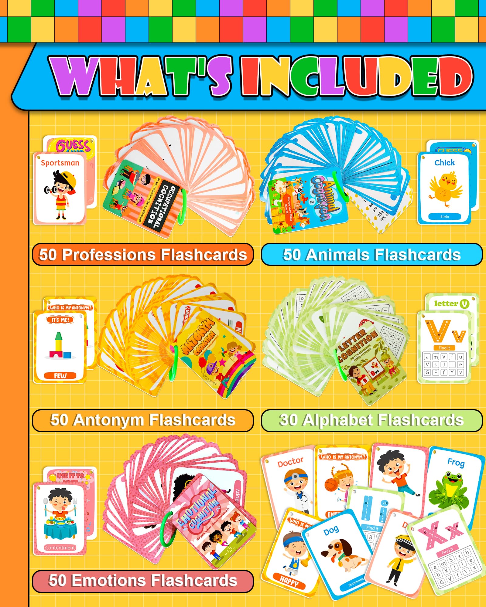 Snapklik.com : 2-Pack Preschool Flash Cards For Toddlers Ages 2-4 Years Old