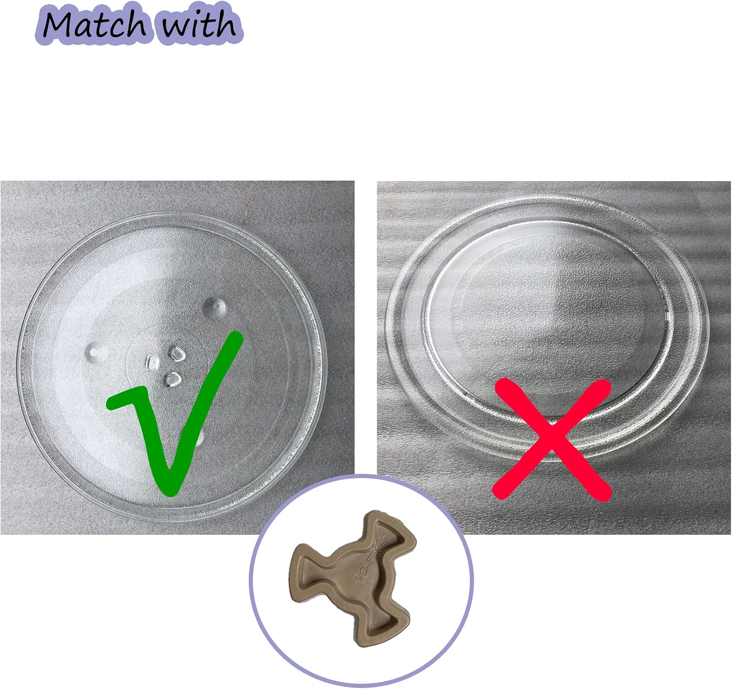 2 Pcs 0.59" Microwave Turntable Coupler, Microwave Oven Turntable Roller Guide Support with"D" Port, (Shaft Length:0.59" / 16mm)