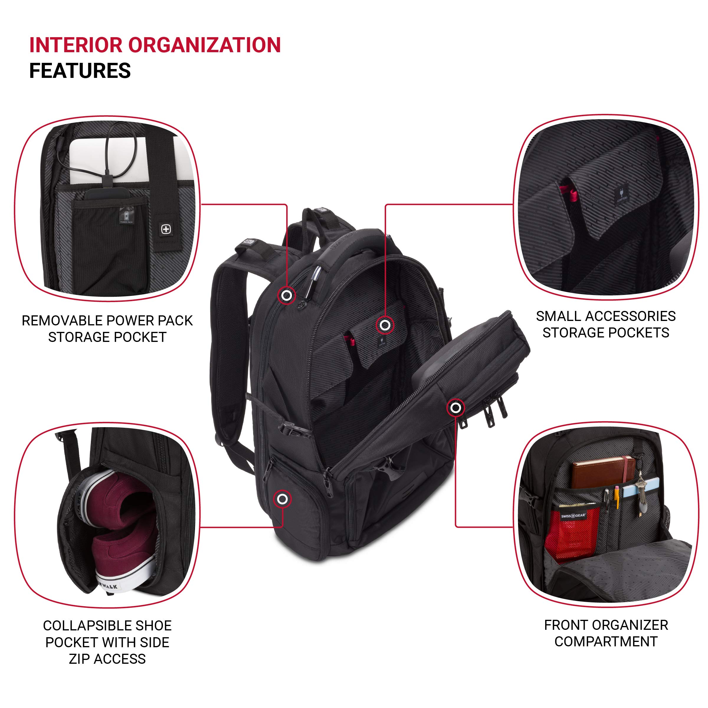 SwissGear ScanSmart Laptop Bag, Black Stealth, Fits 15-Inch Notebook