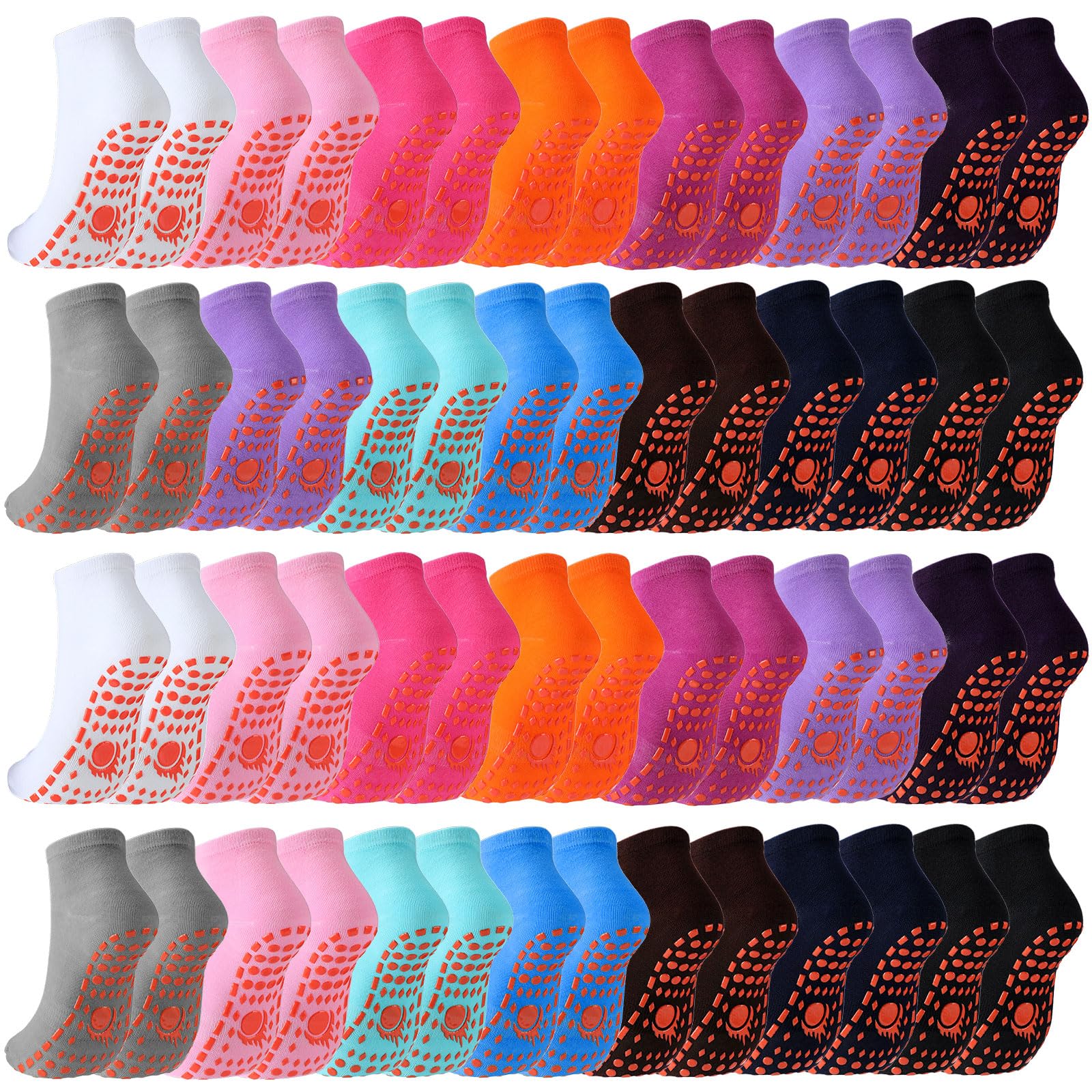 Hercicy 39 Paar rutschfeste Socken mit bunten rutschfesten Socken für Herren, Damen, Sport, Yoga, Pilates, Knöchelsocken
