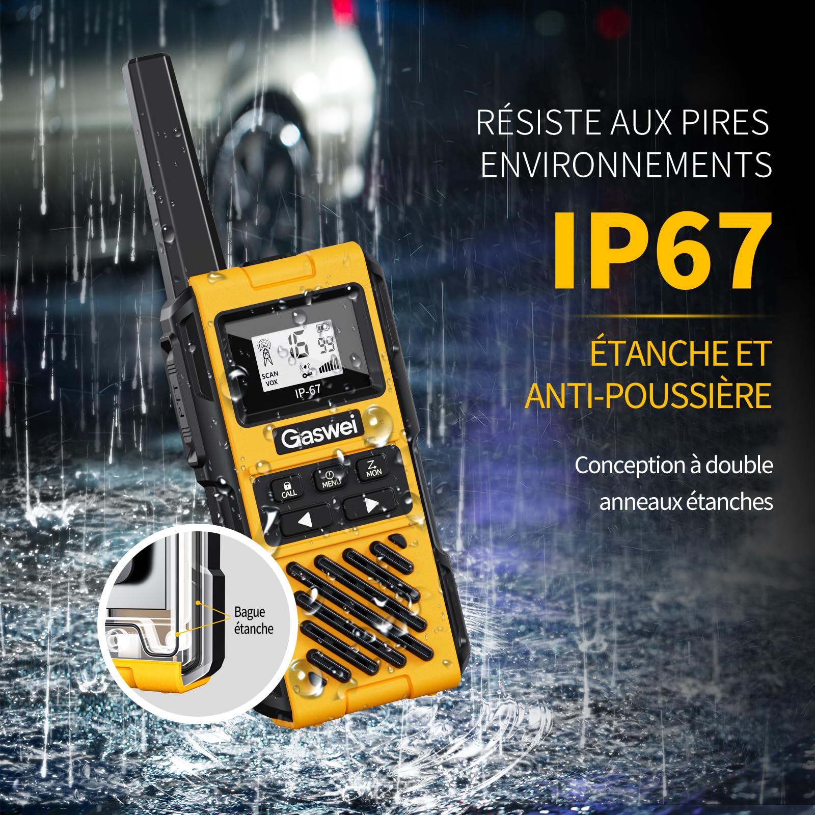 G1pro Talkie-walkie Longue portée et 16 canaux | USB-C avec Batterie Li-ION | Écouteurs et Fonction Mains Libres Inclus | Idéaux pour Les activités en Plein air, Le Camping et Les événements.