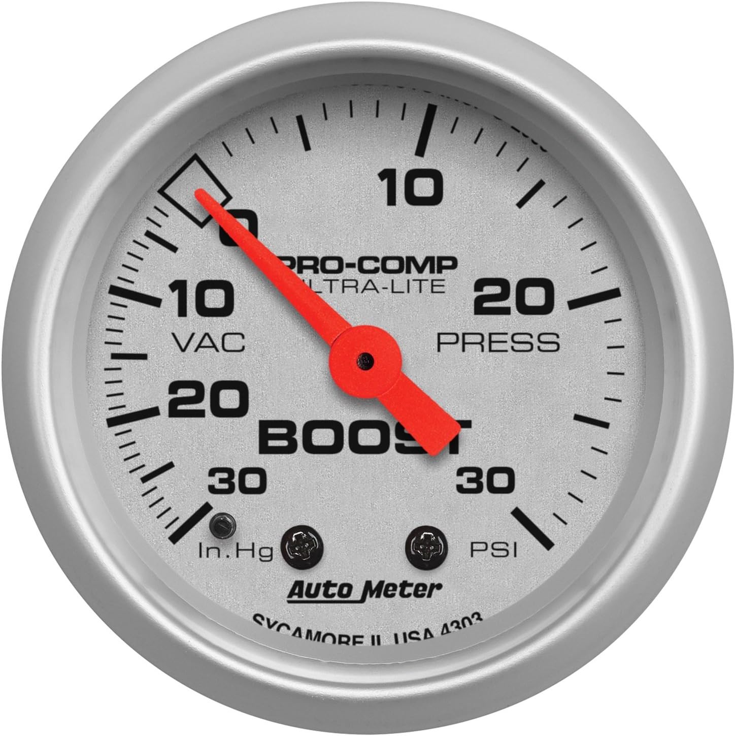 Auto Meter 4303 Ultra-Lite Mechanical Boost/Vacuum Gauge