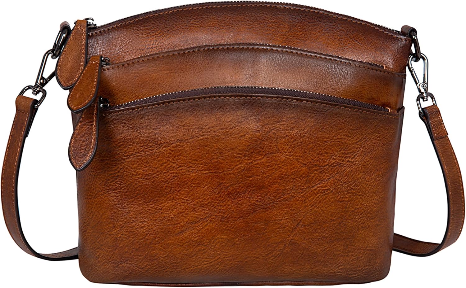 HESHE Crossbody Bags for Women Genuine Leather Purses with Multi-Pockets Vintage Ladies Small Shoulder Satchel Bag HESHE Crossbody Bags for Women Genuine Leather Purses with Multi-Pockets Vintage Ladies Small Shoulder Satchel Bag