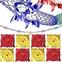 16 pcs Christmas Hanging Decorations, Christmas Foil Garlands, Multi Coloured Foil Garland Festive Hanging Decorations, Xmas Ceiling Garlands for New Year Party Supplies Indoor