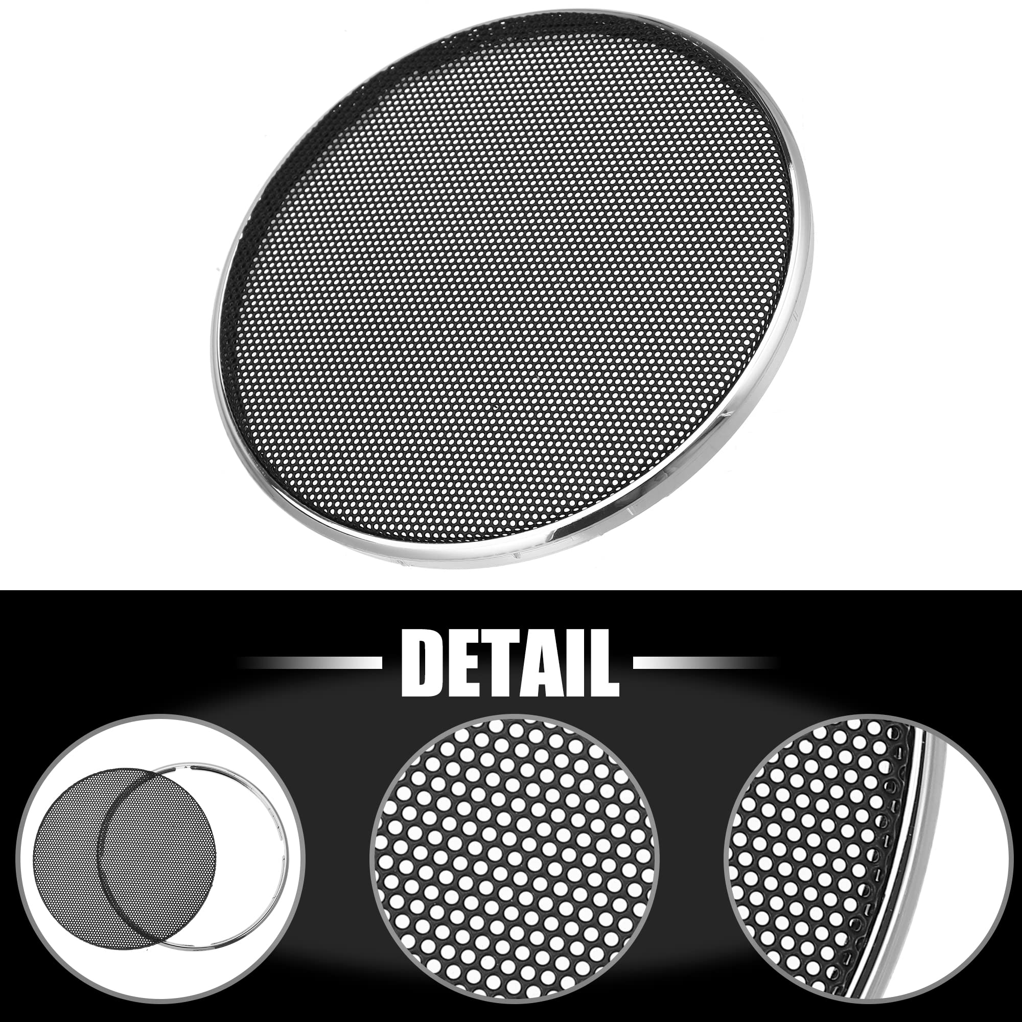 Lot De 2 Grilles Haut-Parleur Voiture 10,2 Cm - Métal Brillant, Protection Et Style