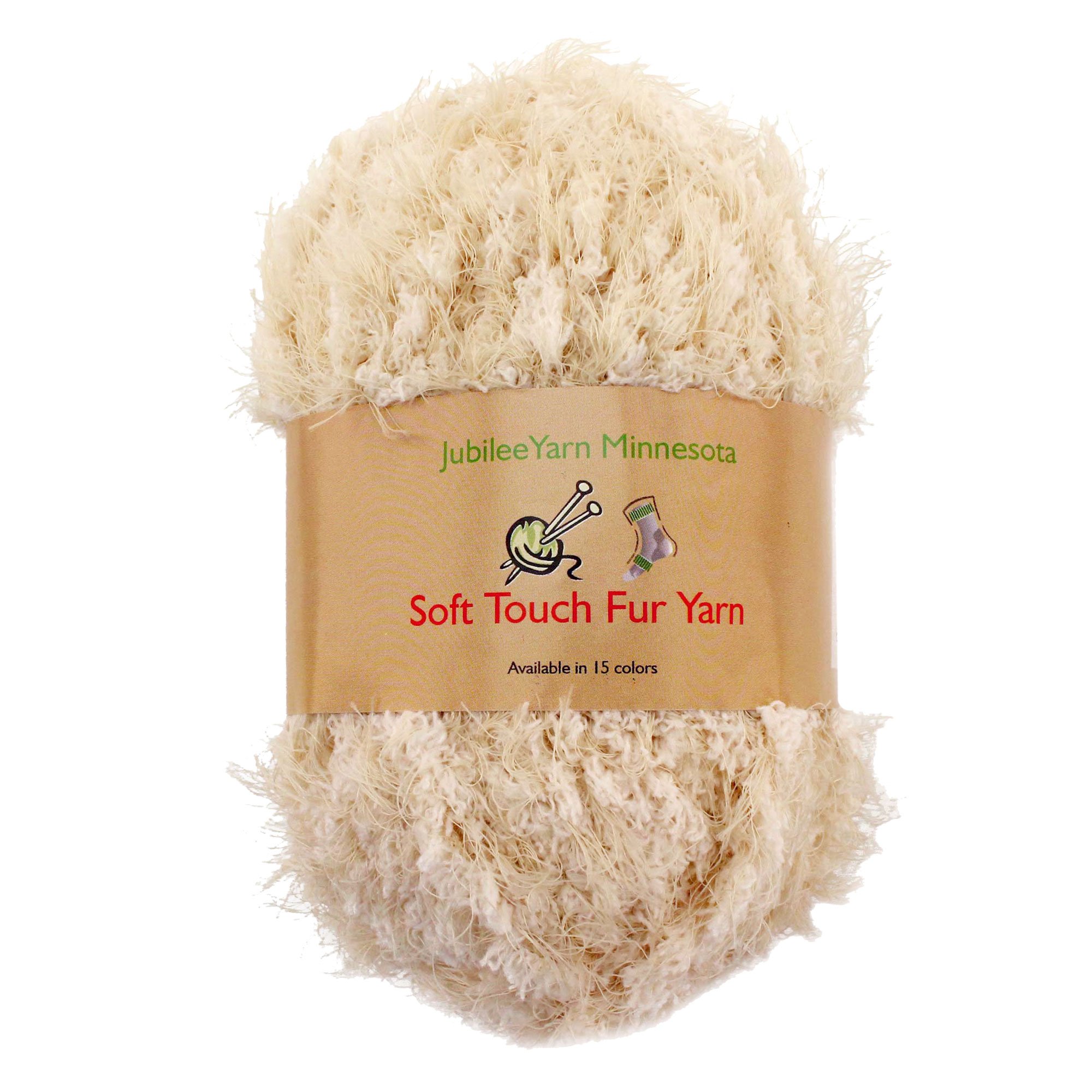 JubileeYarn Baby Bear Yarn - Chunky Weight Polyester Fur - 100g/Skein - Moon Beam - 2 Skeins