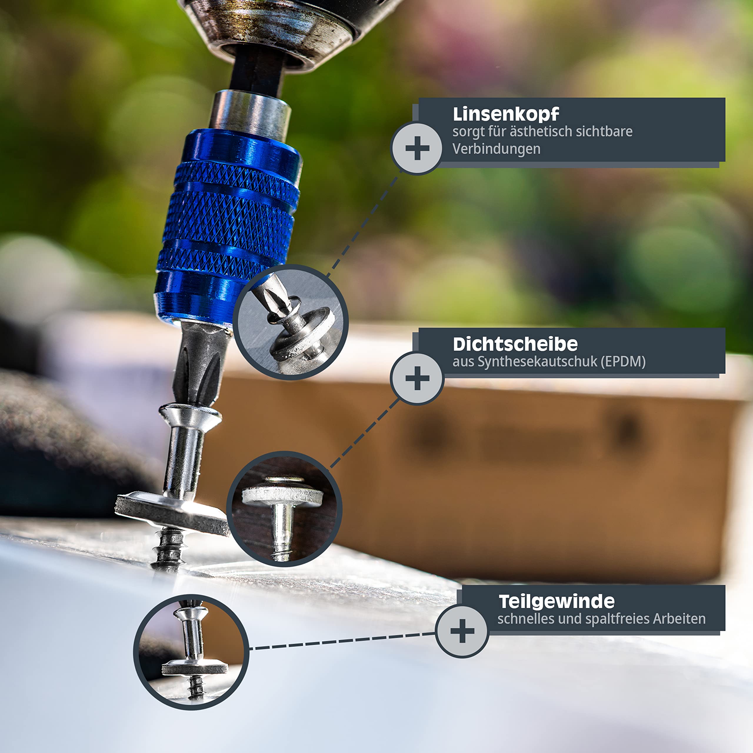 HELPMATE, roofing screws 4.5x65 mm stainless steel A2 rust-free - Image 2