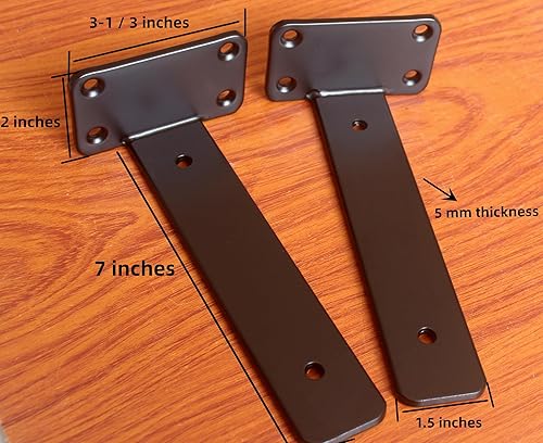 Miniatura 8 de Paquete de 16 soportes de estante en L ocultos negros de 11 pulgadas (15 pulgadas de grosor), soporte de estante de metal, soporte de estante