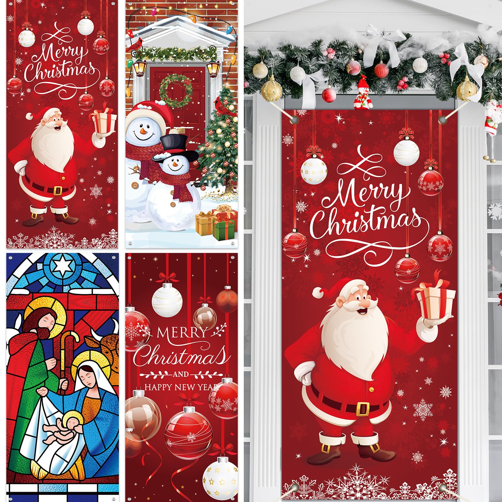 Décoration de porte de Noël pour embellir votre entrée festive