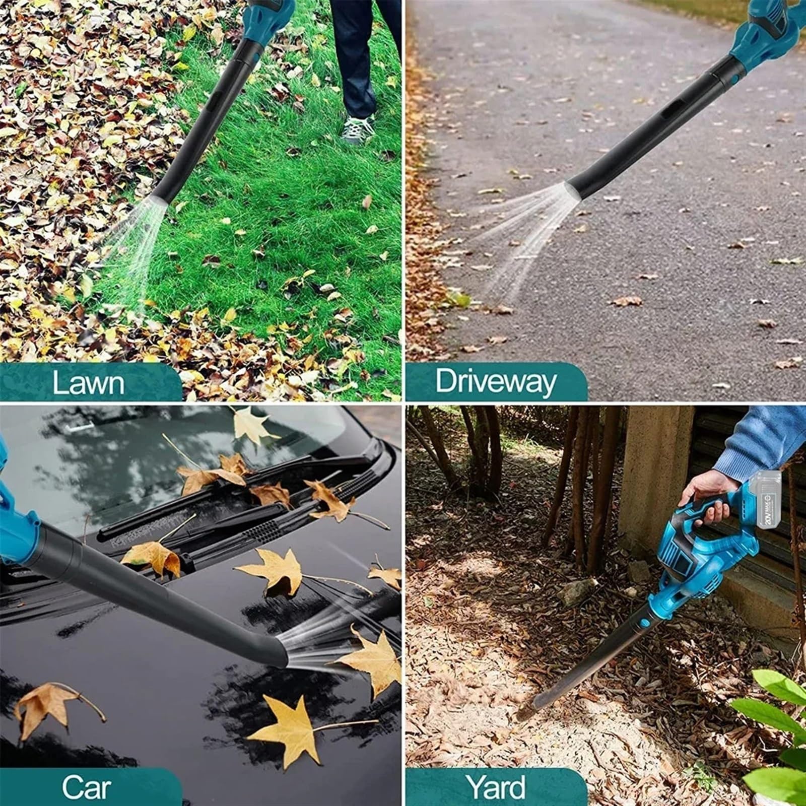 Soffiatore Elettrico ad Alta Potenza, Portatile, Senza Fili, for Foglie/Neve/Polvere, utensile da Giardino