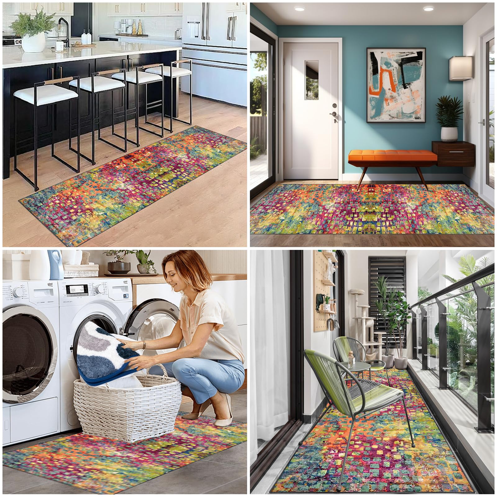 Wasloper, vloerkleed voor hal en keuken, 50 x 350 cm, laagpolig, haltapijt, keukenloper, antislip, tapijtloper, voor gang, lange gang, tapijt, loper voor thuis, kantoor, entree Wasloper, vloerkleed voor hal en keuken, 50 x 350 cm, laagpolig, haltapijt, keukenloper, antislip, tapijtloper, voor gang, lange gang, tapijt, loper voor thuis, kantoor, entree