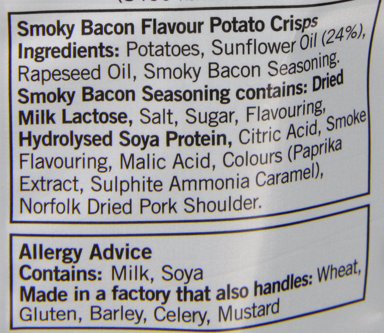 Walkers Smoky Bacon Crisps 32.5 g (Pack of 48)
