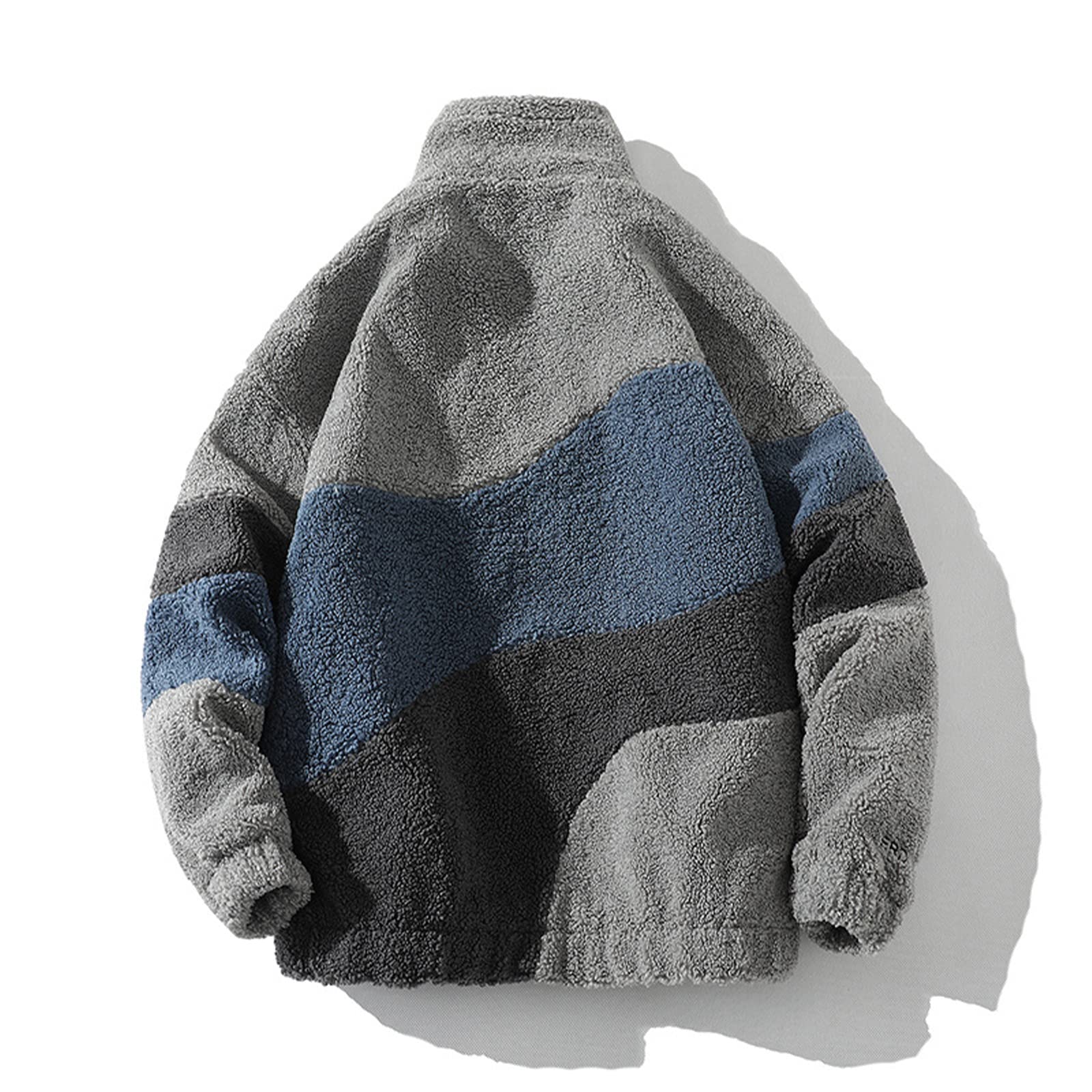 HB1 Vintage Polar Fleece Jacke Übergroße Winddichte Jacke Winter Warmer Mantel Lässiger Stehkragen Herren Oberbekleidung