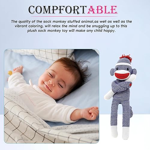 Miniatura 10 de Adorable mono calcetín, el original juguete de peluche tradicional tejido a mano, regalo para niños, bebés, adolescentes, niñas y niños, muñecos de