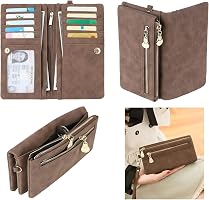 Amazon.com: Vyrnox Women's Genuine Leather Zipper Wallet with