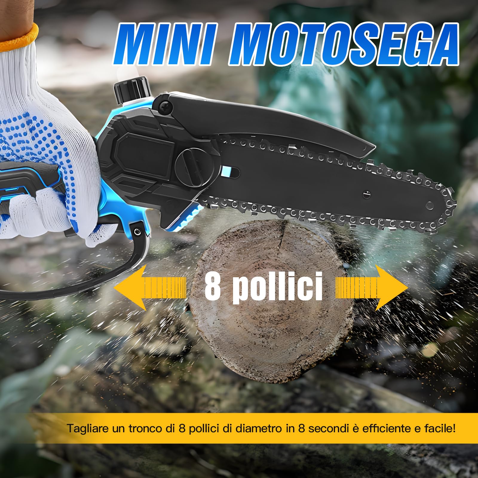 Coupe Branche Electrique,SéCateur éLectrique,Kit Tronconneuse A Batterie,2 Batterie 48v 2000mah,Viene Fornito Con Catena E Forbici.