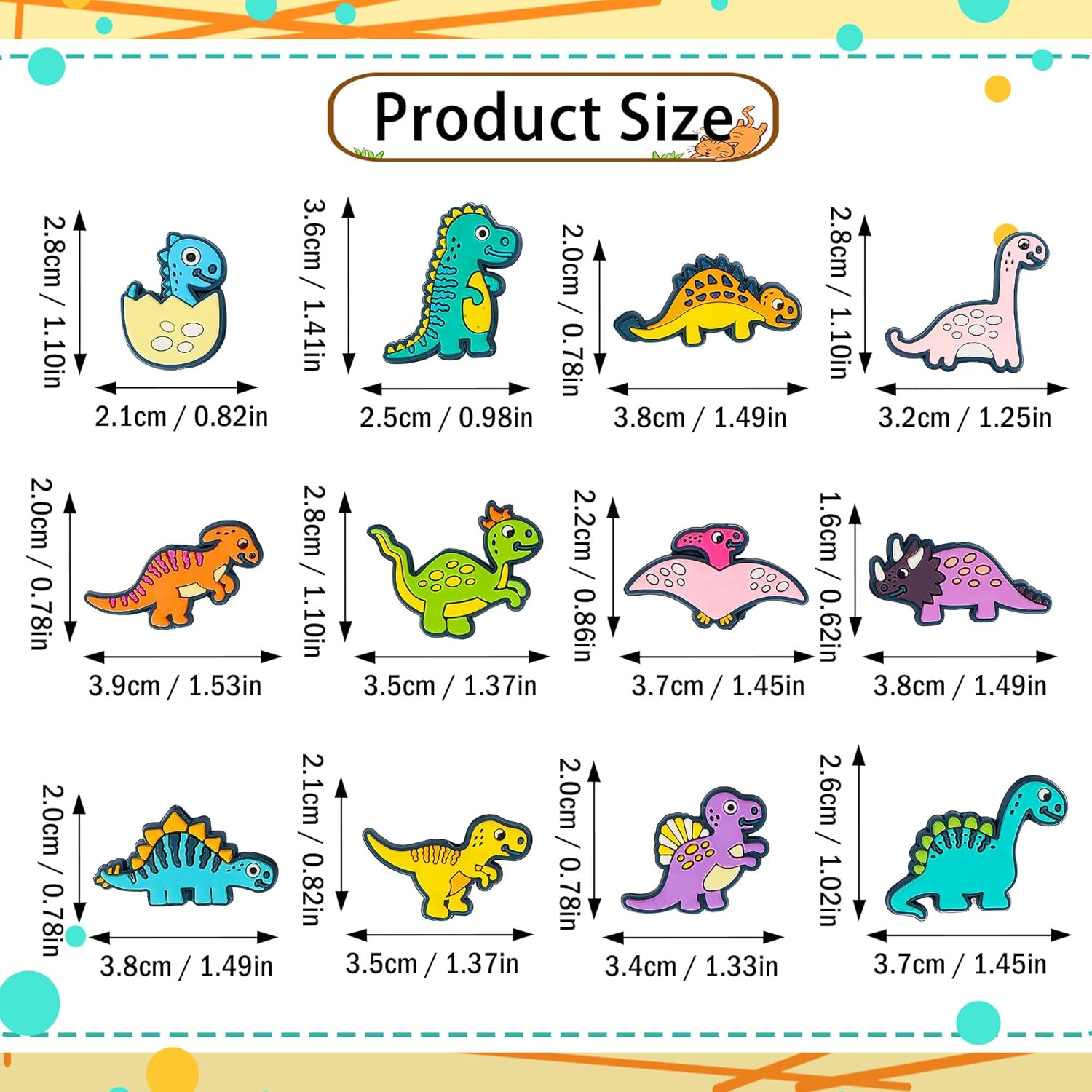 12Pcs Dinosaur Silicone Focal Beads Bulk, Adorable Beads for Beadable Pens Keychain Bracelet Making Supplies, Dinosaur Silicone Bead for Adults DIY Handmade Crafts Party Supplies Pens Decor - Image 2