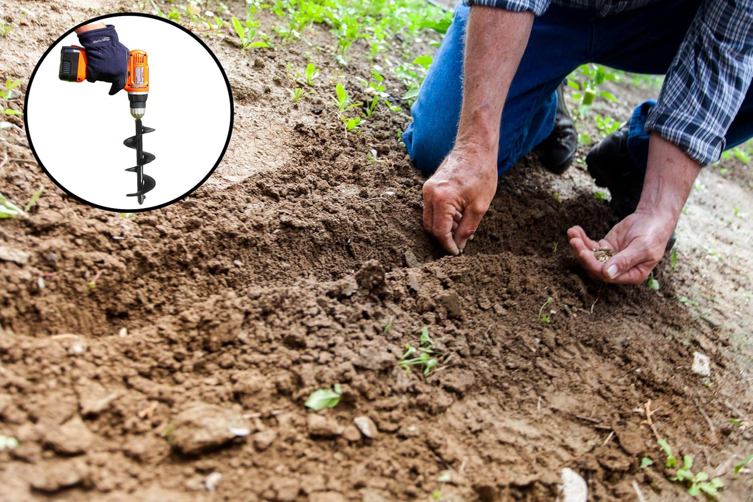 The Ashman 12 Inch Auger -It is Made of Heavy Duty Steel and Has a 12 Inch Long Helical Screw Blade- It is a Hand Held Auger Which as Used to Drill Through The Soil (Pack of 2)