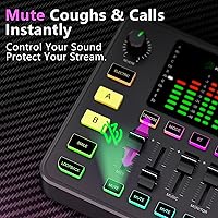 Vista 9 de Podcast Equipment Bundle, Audio Mixer with Dynamic Microphone for PC, Gaming Equipment Set for Podcast Recording, Changer