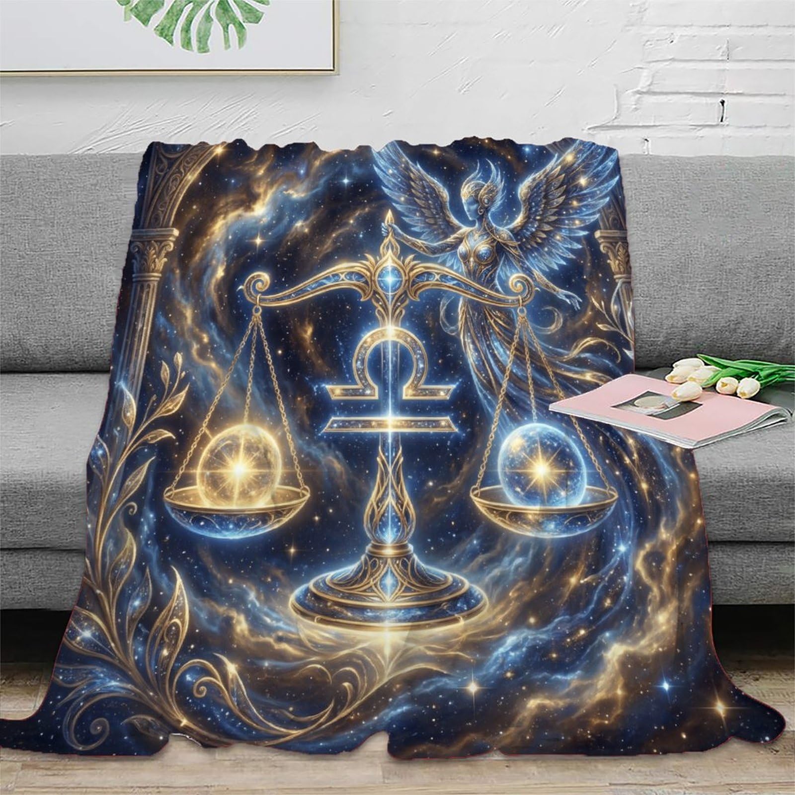 H3B8U2Y5 Zodiac Libra Dreamy for for Flannel Throw Blanket, Bedroom Nap Use