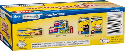 Miniatura 5 de Plastimade Bolsas desechables de plástico para sándwich con parte superior plegable con 400 bolsas, ideales para el hogar, oficina, vacaciones,