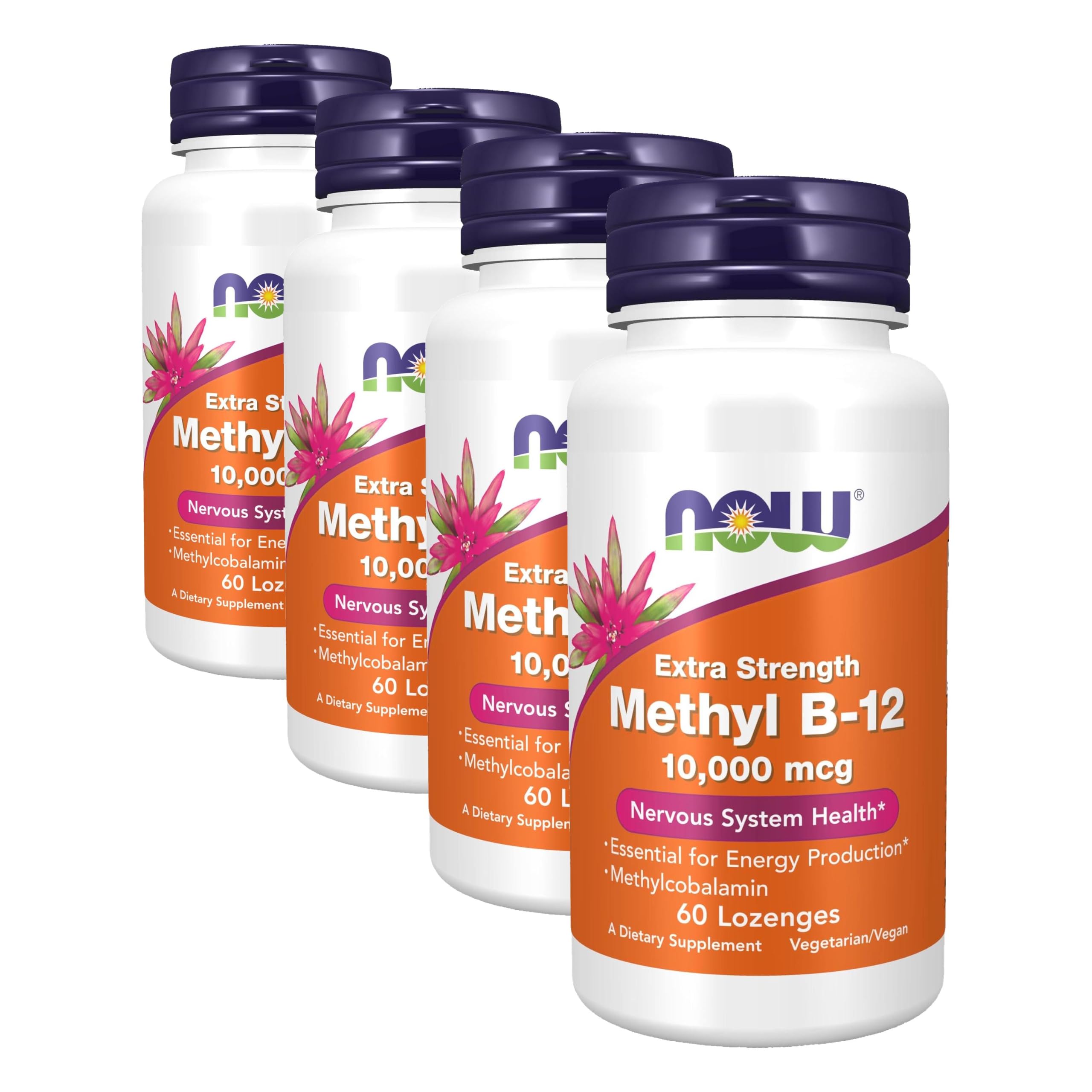NOW Suplemento de vitamina B12 com metilcobalamina 10.000 mcg, 240 pastilhas